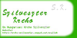 szilveszter krcho business card